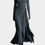 Gray Armelle Long Wrap Dress