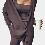 Clélia Cozy Knit Three-Piece Ensemble