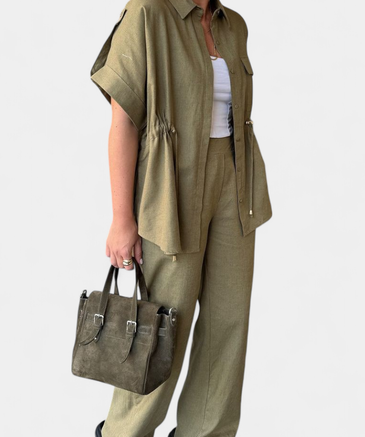 Lani Relaxed Fit Two-Piece Linen and Cotton Set