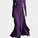 Gray Armelle Long Wrap Dress