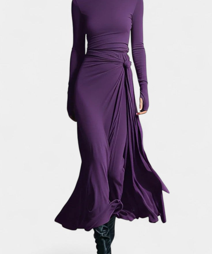 Gray Armelle Long Wrap Dress