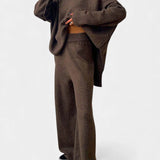 Xylia Turtleneck Knit Set with Wide-Leg Pants