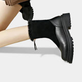 Gertrud Cleated Sole Boots with Faux Fur Trim