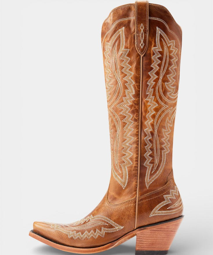Zélie Retro Western Embroidered Pointed Toe Booties