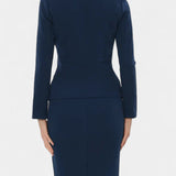 Komoren Chic Blazer and Pencil Skirt Ensemble with Notched Collar