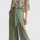 Claribel V-Neck Top and Wide Leg Pants Set