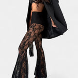 Demelza Set: Belted Blazer with Floral Lace Mermaid Trousers
