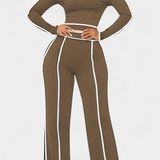 Krystelle Off-Shoulder Set with Bold Striped Accents