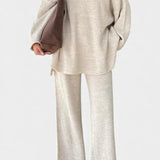 Quirina Relaxed Ensemble with Round Neckline and Flowing Pants