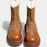Gertrud Cleated Sole Boots with Faux Fur Trim