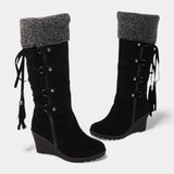 Palmyre Wedge-Heeled Winter Boots with Cozy Fur Lining