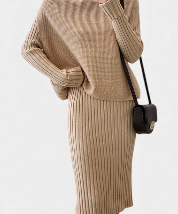 Alectra Modern Silhouette Two-Piece Knit Ensemble