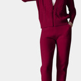 Perdita Cardigan & Twisted Jacquard Sweater Set - Casual Style