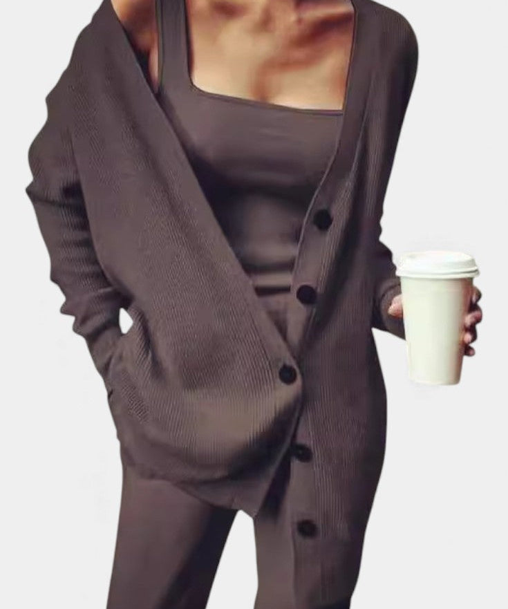 Clélia Cozy Three-Piece Knit Set