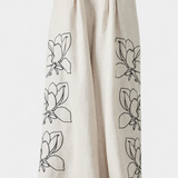Helen Puff Sleeve Blouse & Wide-Leg Floral Linen Pants Set
