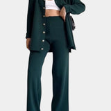 Striped Jacquard Knit Two-Piece Set with Thoughtful Design