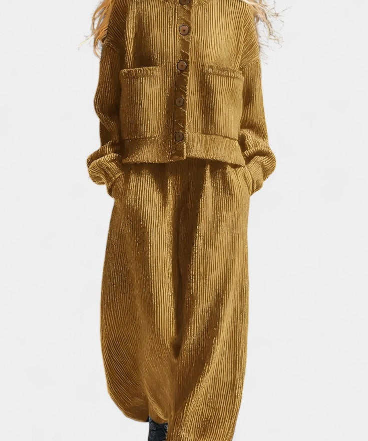 Magali Knit Cardigan & Wide-Leg Pants Ensemble