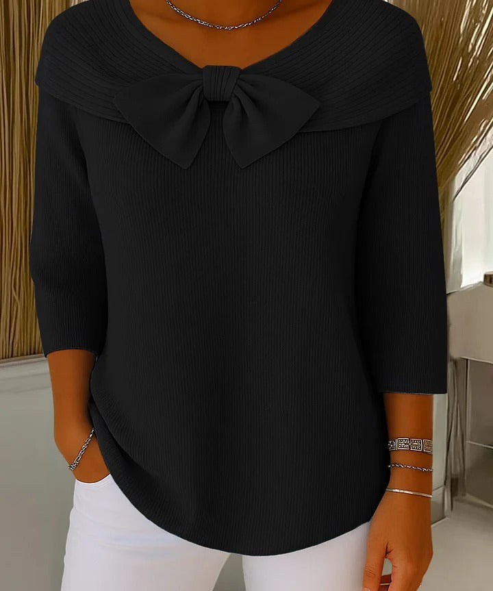 Tivella™ | Sweater with Bow and Round Neckline