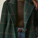 Paige | Plaid Wool-Blend Lapel Coat