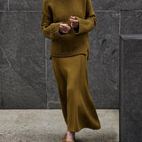 Patricia High Neck Sweater and Ribbed Maxi Skirt Set