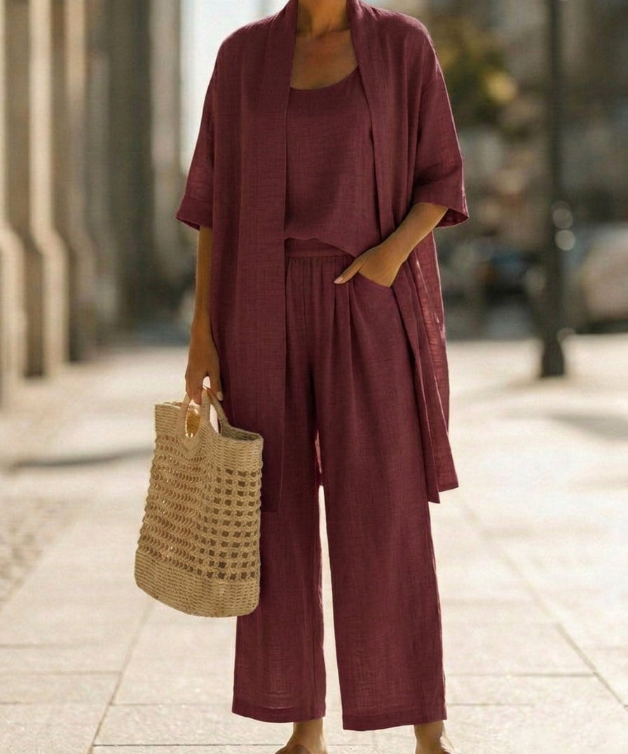 Isabella | Effortless Linen-Cotton Three-Piece Set