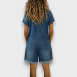 Clara | Vintage Denim-Look Romper