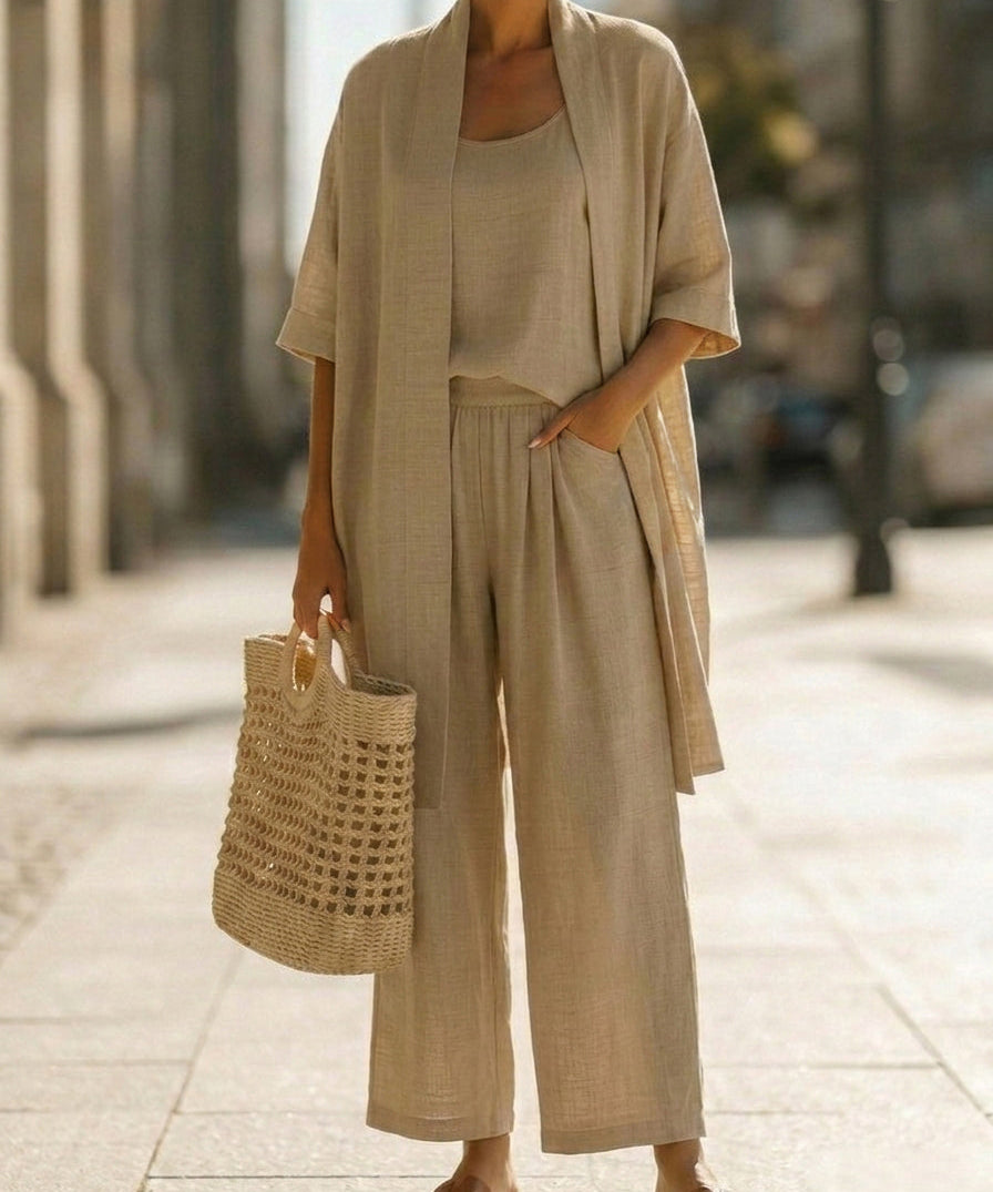 Isabella | Effortless Linen-Cotton Three-Piece Set