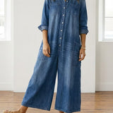 Flora | Cotton Denim Jumpsuit