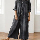 Flora | Cotton Denim Jumpsuit