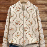 Persephone | Floral Vine Zip Cardigan