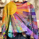 QUIRINE | Vibrant Sun-Collage Knit Sweater