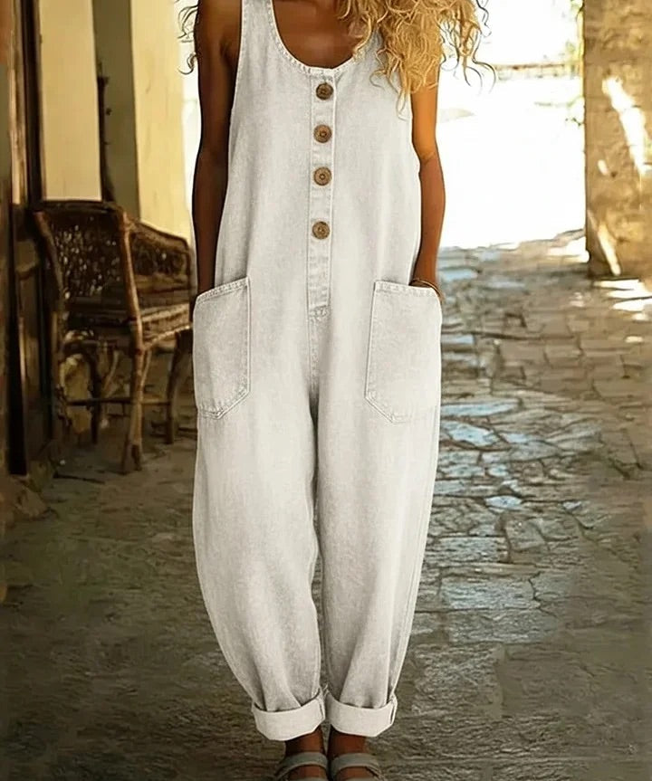 Chloe | Vintage-Wash Denim Jumpsuit