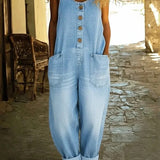 Chloe | Vintage-Wash Denim Jumpsuit