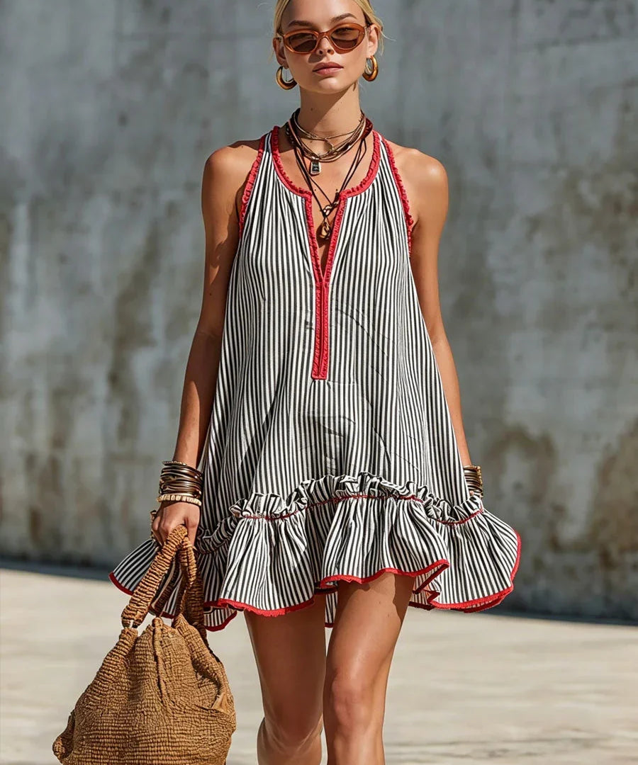 Sammy - Sleeveless Striped Mini Dress