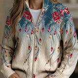 Zillah | Peacock Floral Zip Cardigan